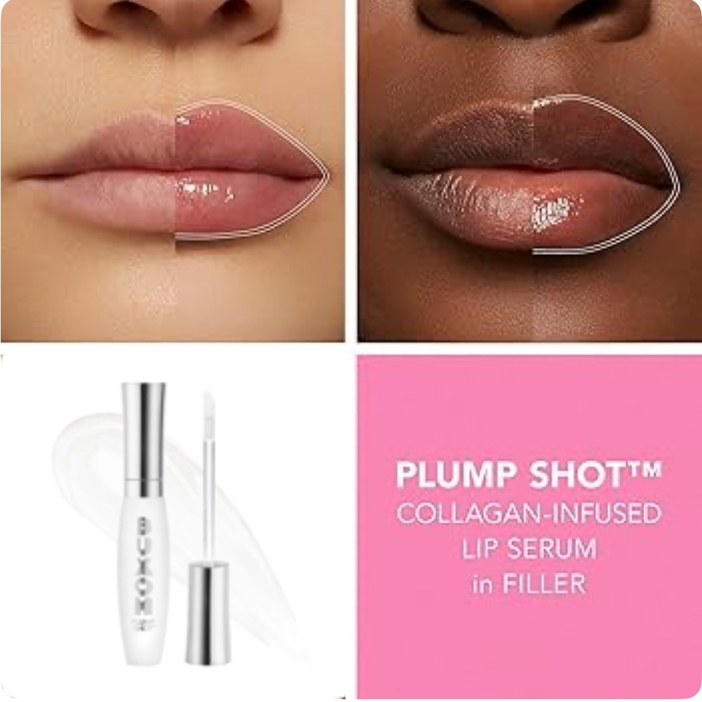 NIB Buxom Plump Shot Collagen Infused Lip Serum Gloss - FILLER (clear) Full Size
